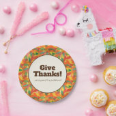 Erntedank abstrakter Blätter Pappteller (Party)