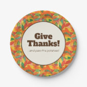 Erntedank abstrakter Blätter Pappteller (Vorderseite)