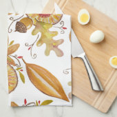 Erntedank Acorn Fall Stimmung Wasserfarbe Geschirrtuch (Viertel Falte)