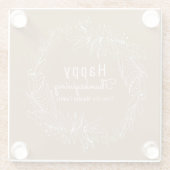 Erntedank Acorn Wreath Handzeichen Illustration Glasuntersetzer (Rückseite)