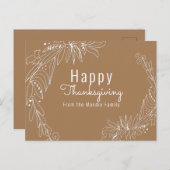 Erntedank Acorn Wreath Handzeichen Illustration Postkarte (Vorne/Hinten)