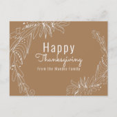 Erntedank Acorn Wreath Handzeichen Illustration Postkarte (Vorderseite)