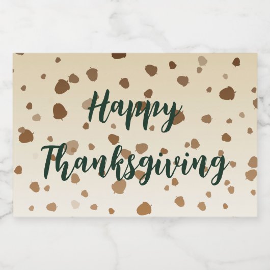 Erntedank Acorns Alkoholflaschenetikett (Einzelnes Label)