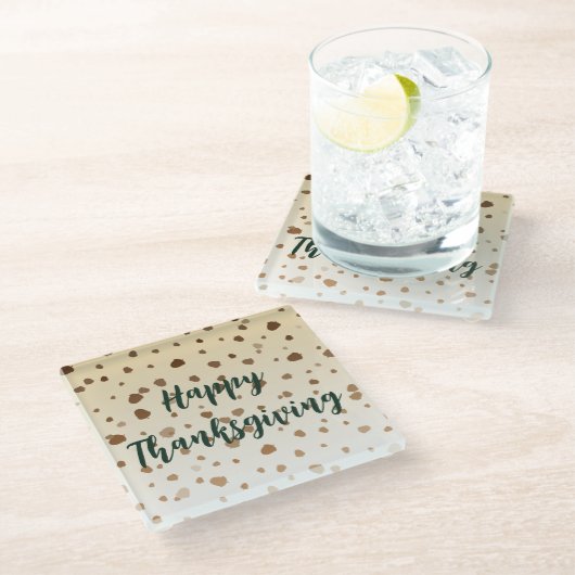 Erntedank Acorns Glasuntersetzer (Schrägansicht)