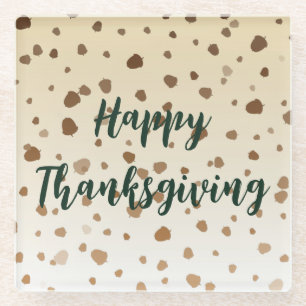 Erntedank Acorns Glasuntersetzer