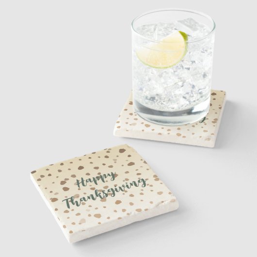 Erntedank Acorns Steinuntersetzer (Seitenansicht)