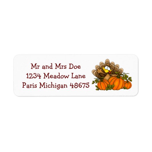 Erntedank Address Labels/Türkei (Vorne)
