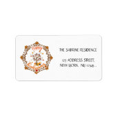 Erntedank-Ahorn-Blätter rahmen Herbstmarke Adressaufkleber (Vorne)