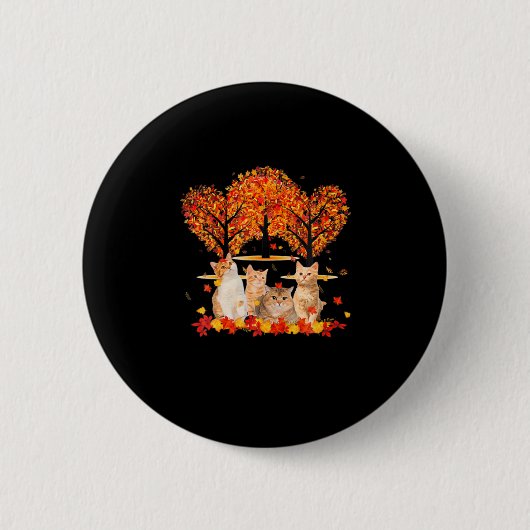 Erntedank Ahornkatzenkätzchen Form Baumleder Button (Vorderseite)