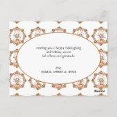 Erntedank Ahornmassage Blätter rahmen Herbstpostka Postkarte (Rückseite)