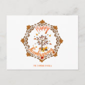 Erntedank Ahornmassage Blätter rahmen Herbstpostka Postkarte (Vorderseite)