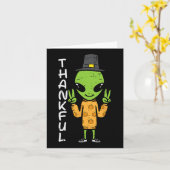Erntedank Alien Dankend Funny Fall Space Männer B Karte (Gelbe Blume)