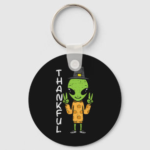 Erntedank Alien Dankend Funny Fall Space Männer B Schlüsselanhänger