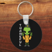 Erntedank Alien Dankend Funny Fall Space Männer B Schlüsselanhänger (Vorderseite)