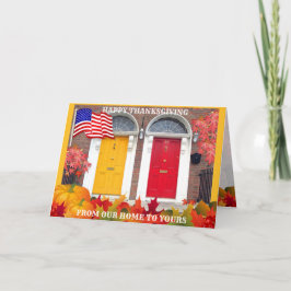Erntedank an den farbenfrohen Türen Karte