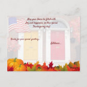 Erntedank an den farbenfrohen Türen Postkarte (Rückseite)