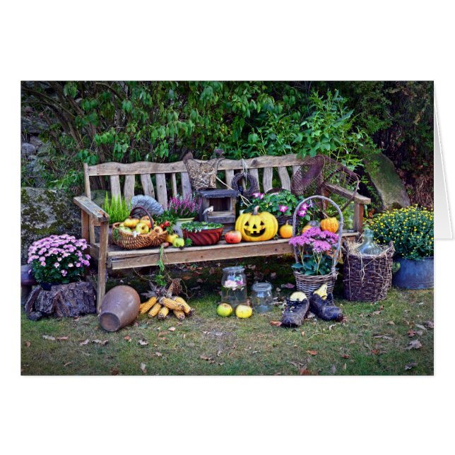 Erntedank an der Parkbank (Vorderseite (Horizontal))