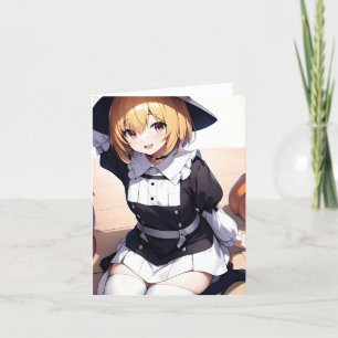 Erntedank Anime A - AI-geklappte Urlaubskarte Feiertagskarte