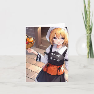 Erntedank Anime B - AI Feiertagskarte