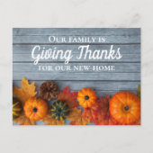 Erntedank - Ankündigung über neue Zuhause-Adresse Postkarte (Vorderseite)