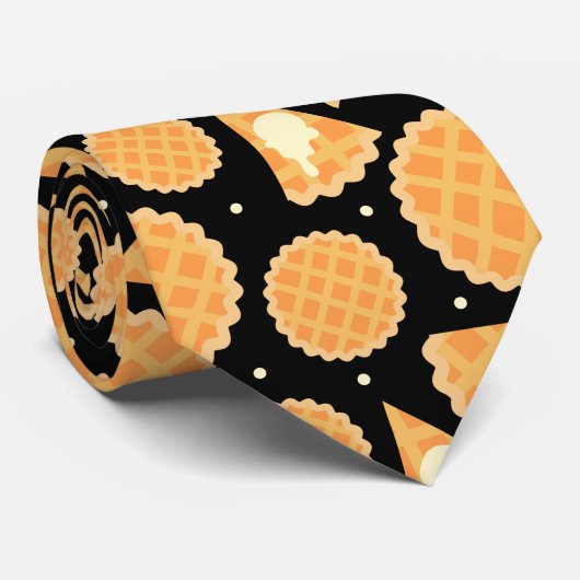 Erntedank Apple Pie Gemustert Black Krawatte (Gerollt)