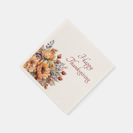 Erntedank-Aquarell-Blume- Serviette (Ecke)