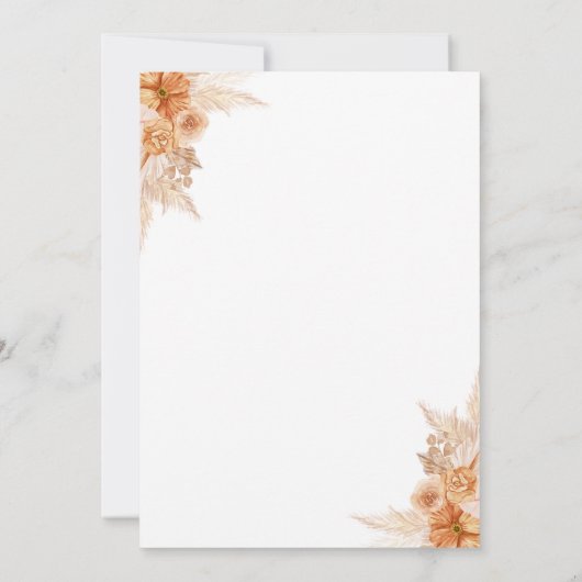 Erntedank Aquarell Floral und Pumpkin Einladung (Rückseite)