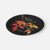 Erntedank Aquarell Herbstlaub Papierplatte Pappteller (Schrägansicht)