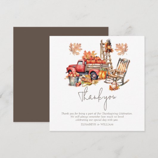 Erntedank Aquarellbild Dankeskarte (Vorne/Hinten)