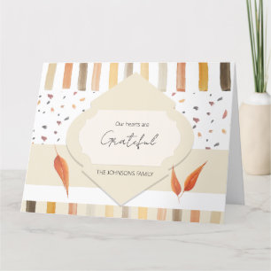 Erntedank Aquarellfarben Herbst Pastellfarben Blät Dankeskarte
