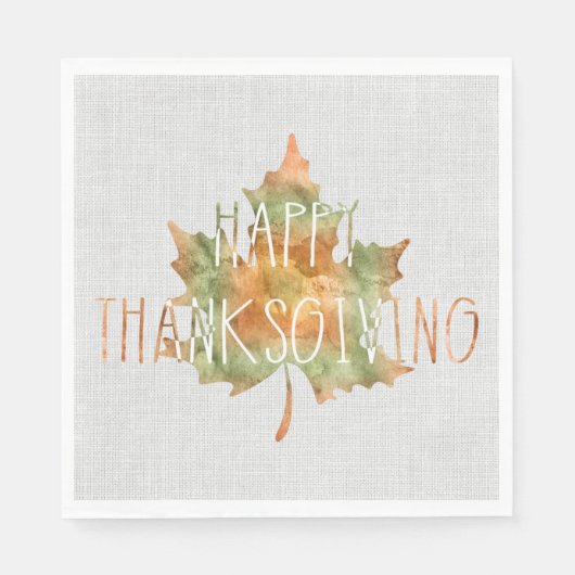 Erntedank - Aquarellleder Papier Abendessen Napkin Serviette (Vorderseite)