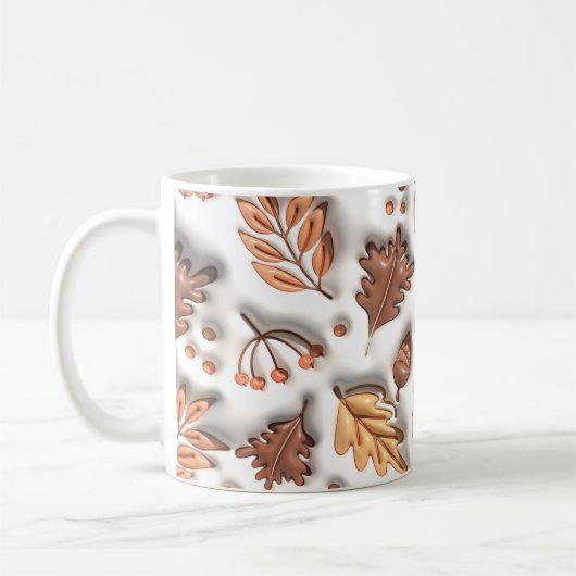 Erntedank Aufgeblasener Herbst Herbst Blätter Acor Kaffeetasse (Links)