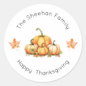 Erntedank-Aufkleber, Glückwunschzeichen Runder Aufkleber (Vorderseite)