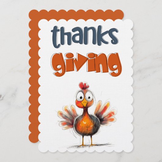 Erntedank aus der Goofy Turkey ع ي د ا ل ش ك ر Einladung (Vorne/Hinten)