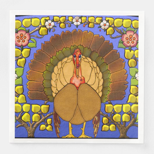 Erntedank aus Hartglas Türkei Serviette (Vorderseite)