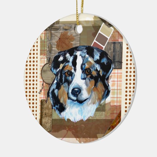ERNTEDANK AUSTRALIAN SHEPHERD KERAMIK ORNAMENT (Links)