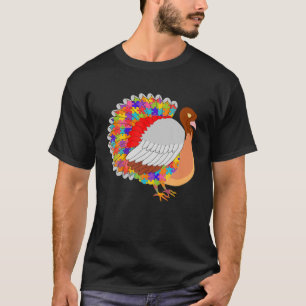 Erntedank Autismus Türkei Jigsaw Puzzle Gobble T-Shirt