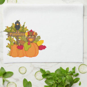 Erntedank Autumn Pumkin Kitchen Design Handtuch
