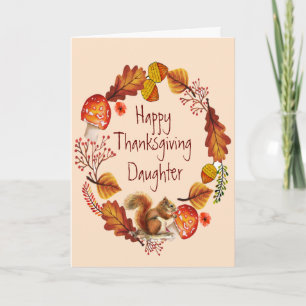 Erntedank Autumn Wreath Wren Bird Daughter Feiertagskarte