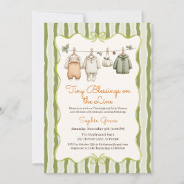 Erntedank Baby Shower Girl | Gemütliche Wäschelein Einladung