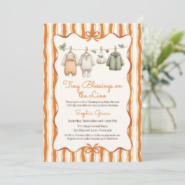Erntedank Baby Shower Girl | Gemütliche Wäschelein Einladung