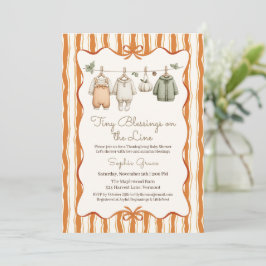 Erntedank Baby Shower Girl | Gemütliche Wäschelein Einladung
