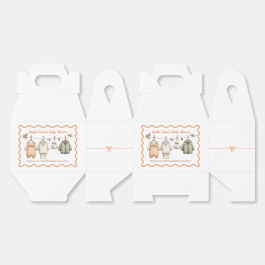 Erntedank Baby Shower Girl | Gemütliche Wäschelein Geschenkschachtel (Ungeklappt)