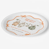 Erntedank Baby Shower Girl | Gemütliche Wäschelein Pappteller (Schrägansicht)