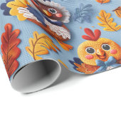 Erntedank Baby Türkei und Chicks Geschenkpapier (Rolleneckpunkt)