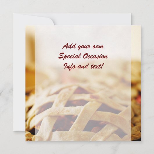 Erntedank Baked Pie Einladung (Rückseite)