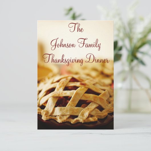 Erntedank Baked Pie Einladung (Stehend Vorderseite)