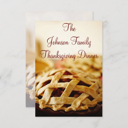 Erntedank Baked Pie Einladung (Vorne/Hinten)