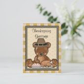 Erntedank-Bärn-Feiertags-Cartoonpostkarte Feiertagspostkarte (Stehend Vorderseite)