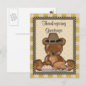 Erntedank-Bärn-Feiertags-Cartoonpostkarte Feiertagspostkarte (Vorne/Hinten)